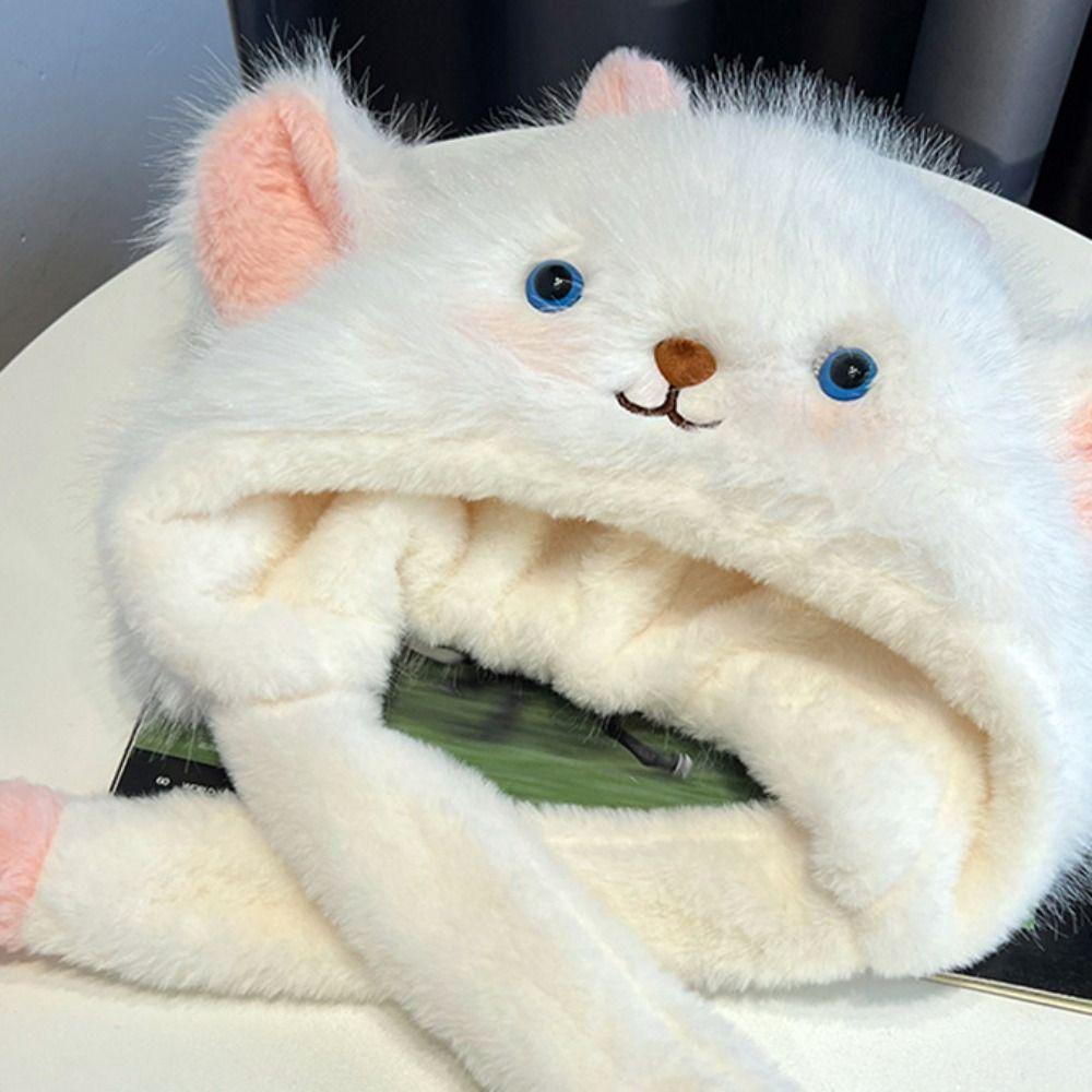 Anti-cold Winter Plush Hat Windproof Fluffy Ear Protection Cap Lamb Ears Warmer Hat  Shopping