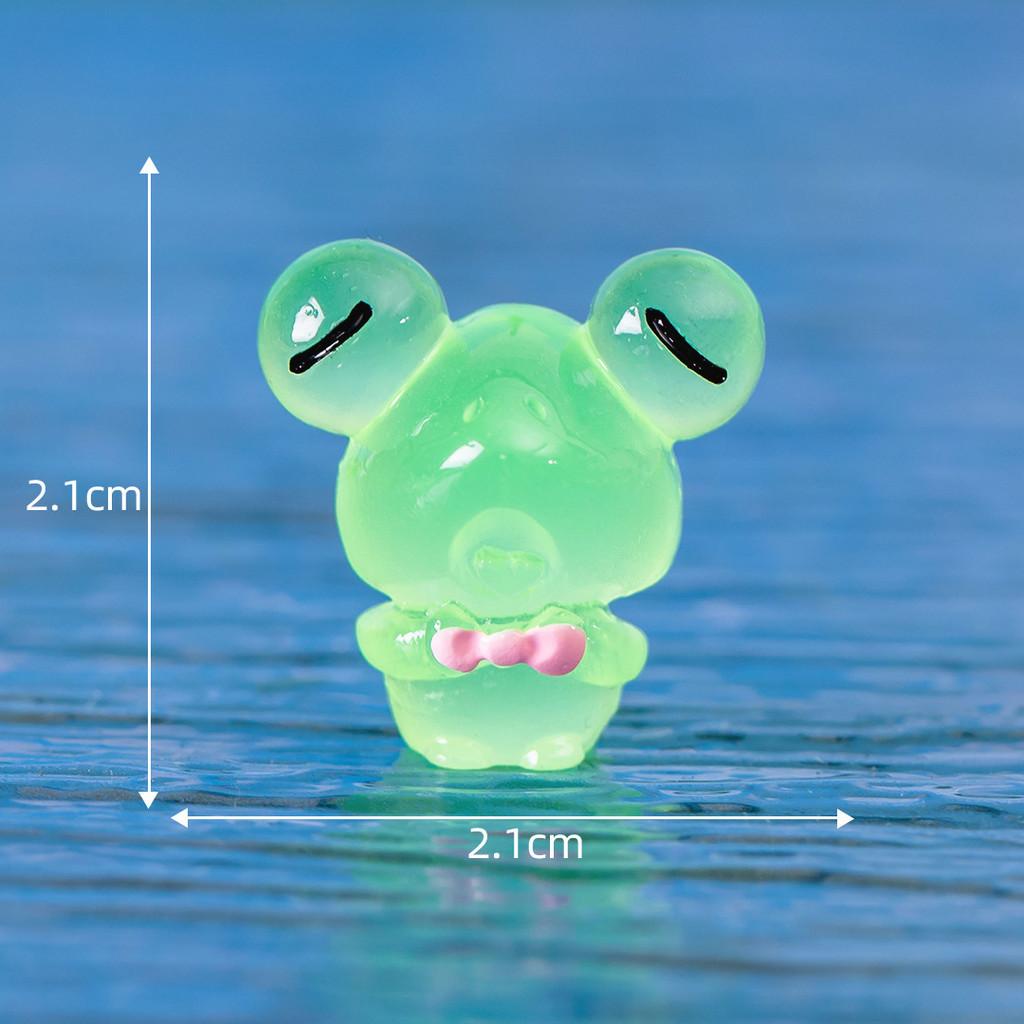 Creative Glow In The Dark Frog Ornaments Resin Craft Animals For Desk Car