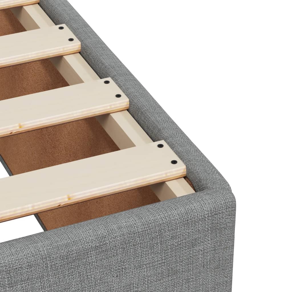 Box Spring Bed with Mattress Light Grey 140 x 190 cm Fabric