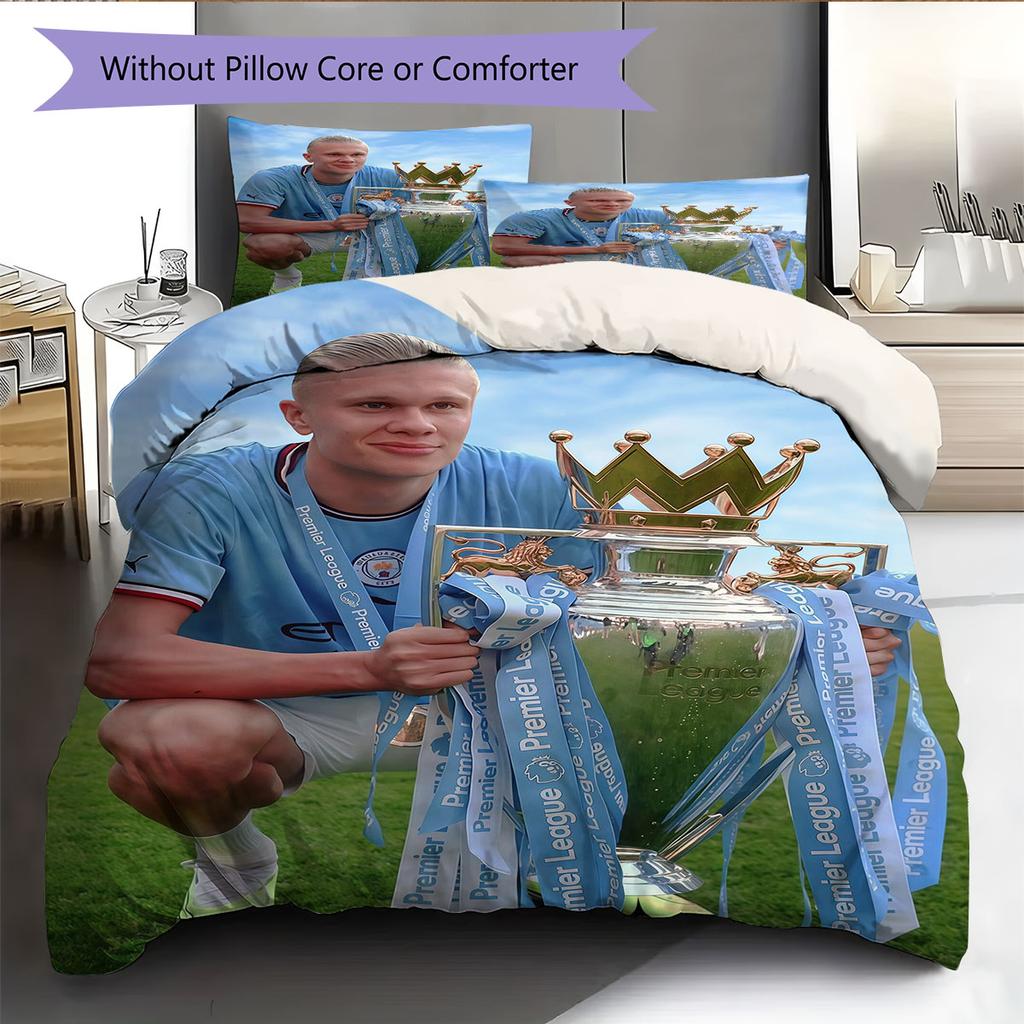Haaland9 Pattern Bedding Home Decoration Birthday Gift ( 1 duvet cover + 2 pillowcase, without core),fan merchandise.