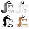 Handmade Cosplay Kit: Fox & Cat Ears and Tail Set with Headband