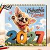 Календарь настенный 2027 'Исцеляющие образы питомцев' Чихуахуа, Мультяшный собачий настенный календарь для дома, учебы, планирования, офиса, Милый щенок, 12-месячный планировщик