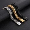 Хип-хоп двухслойный толстый титановый стальной браслет унисекс браслеты звенья цепи панк для мужчин ювелирные изделия подарок уникальный