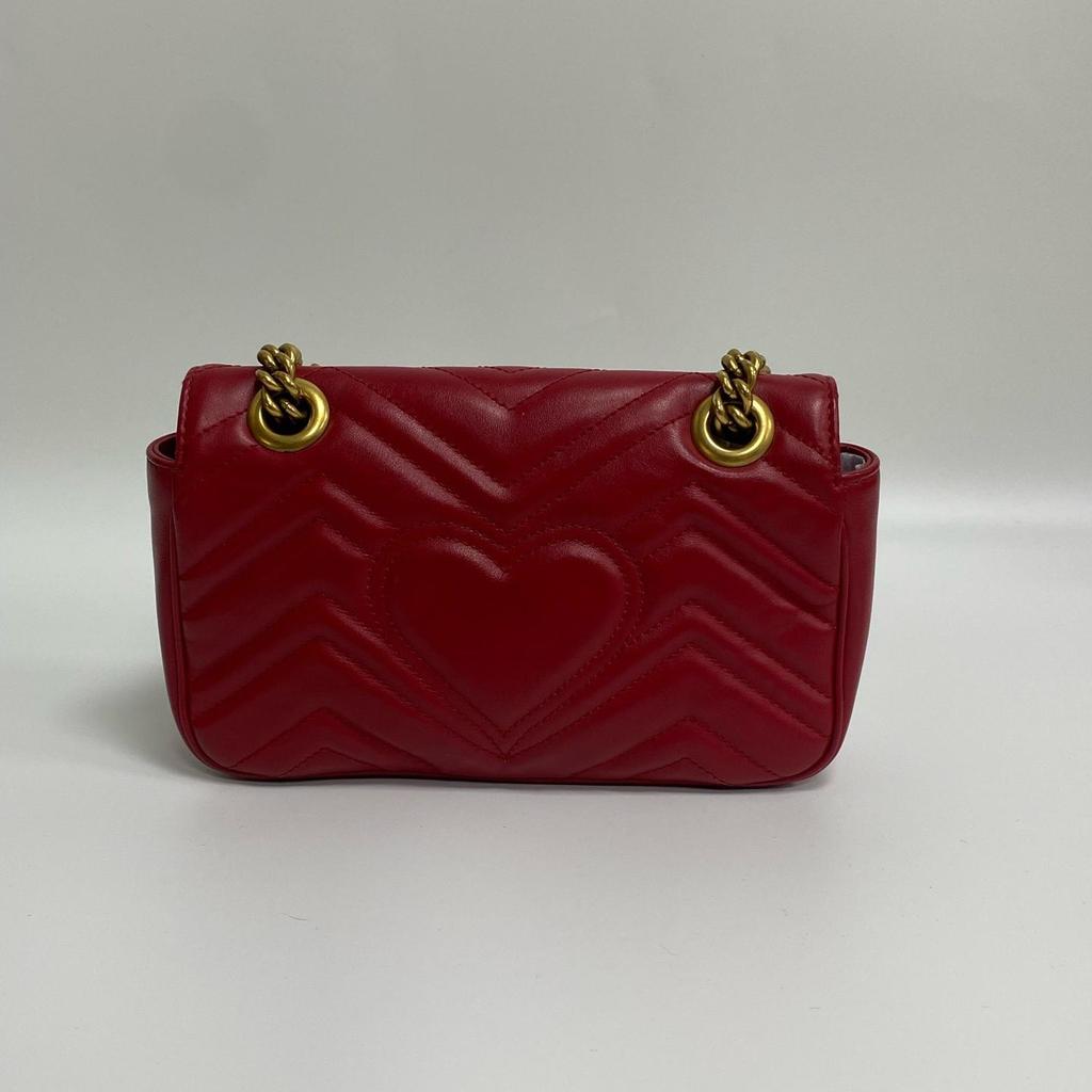 [Pre-Owned] Gucci GG Marmont Matelassé Mini Bag 'Red' - Very Good #WCMXFZ