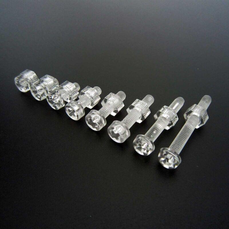 25 комплектов M3-M4-M5-M6 акриловый прозрачный пластиковый нейлоновый болт с круглой головкой Phillips + гайка