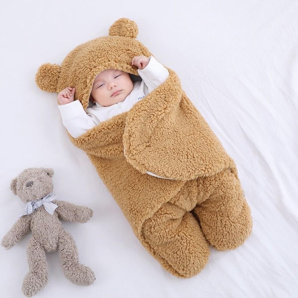 Thicken Newborn Baby Sleeping Bag Imitation Berber Fleece Baby Blanket Newborn Swaddle Wrap Winter