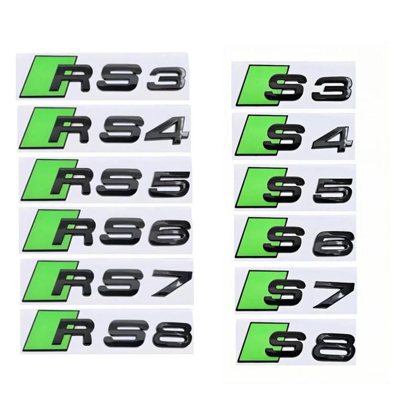 Plastic Stickers for Hot RS7 S7 RS8 S3 S4 S5 S6 RS3 RS5 RS6 S8 Car Styling Letter Rear Trunk Emblem Badge Modified Accessories