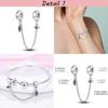 Safety Chain copper Plated Bead Charms Classic Safety Chain Stopper Clip Charm Compatible With Authentic Bracelets Jewellery Making