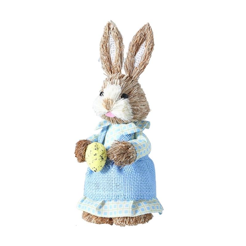 Artificial Straw Easters Rabbit Holiday Wedding Indoor Outdoor Festival Supplies Decorations Rabbit Doll Animal Model