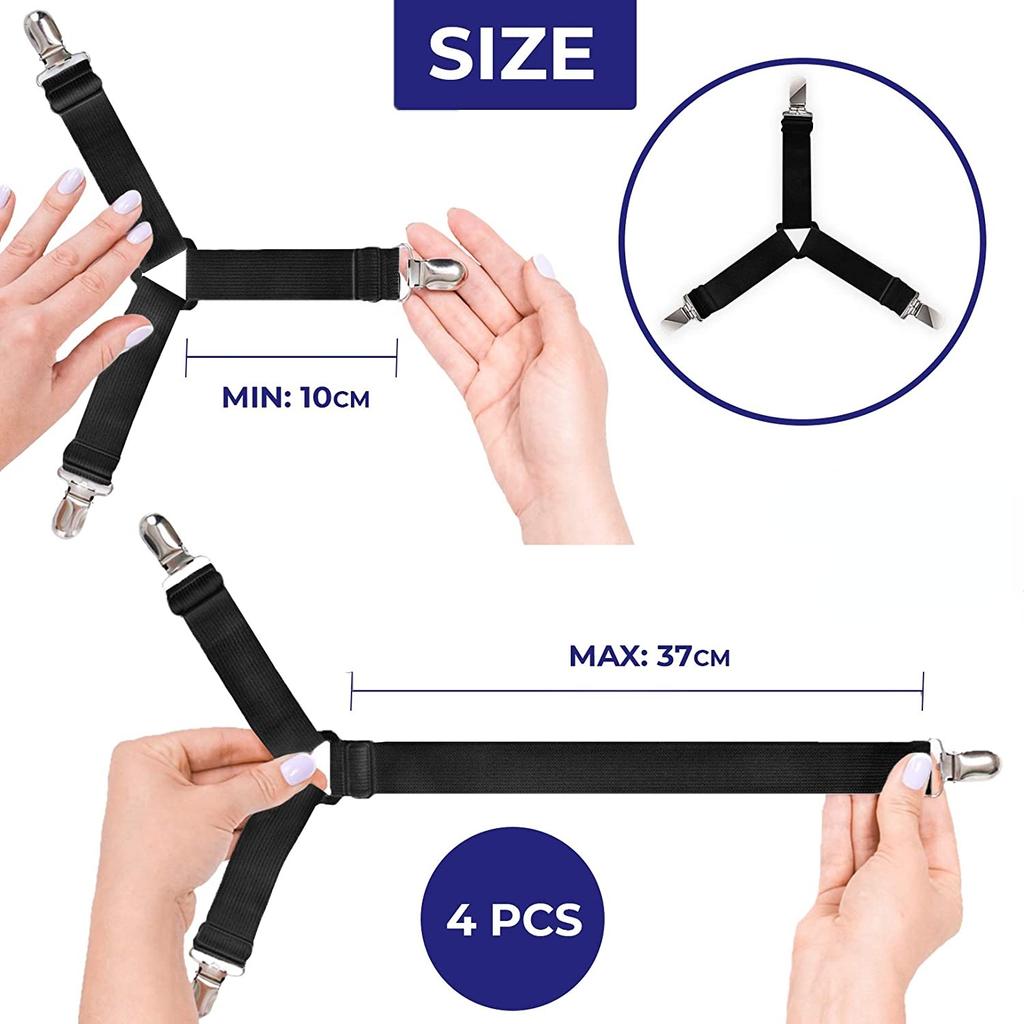 Держатель простыни Угловые ремни Зажимы для наматрасника для удержания простыней на месте, регулируемые ленты для постельного белья