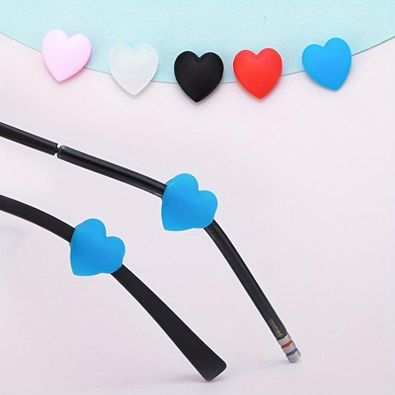 Heart-Shaped Silicone Glasses Ear Hooks - Non-Slip Sports Eyewear Retainers, Cute Love Design Glasses Holders for Active Lifestyles, Universal Fit
