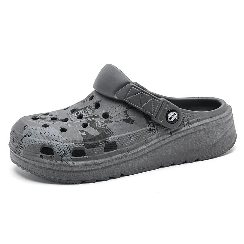 Мужские тапочки на камуфляжной платформе, уличные летние сабо, женские пляжные сандалии, мужские мягкие домашние шлепанцы из ЭВА, домашние шлепанцы для влюбленных