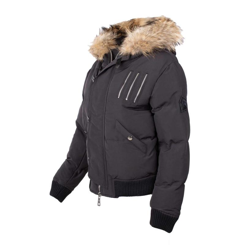 Женская стеганая куртка-пуховик с капюшоном из искусственного меха НОВЫЕ ДИЗАЙНЕРЫ