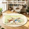 Round Rug Custom NamePeter Rabbit Pattern Non Slip Carpet Home Floor Decor