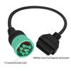 9-контактный на 16-контактный OBD2 Адаптерный Кабель Для Грузовиков и Коммерческих Транспортных Средств, Тип 2 Зеленый J1939 Диагностический Разъем Штекер Работает С Грузовым OBD