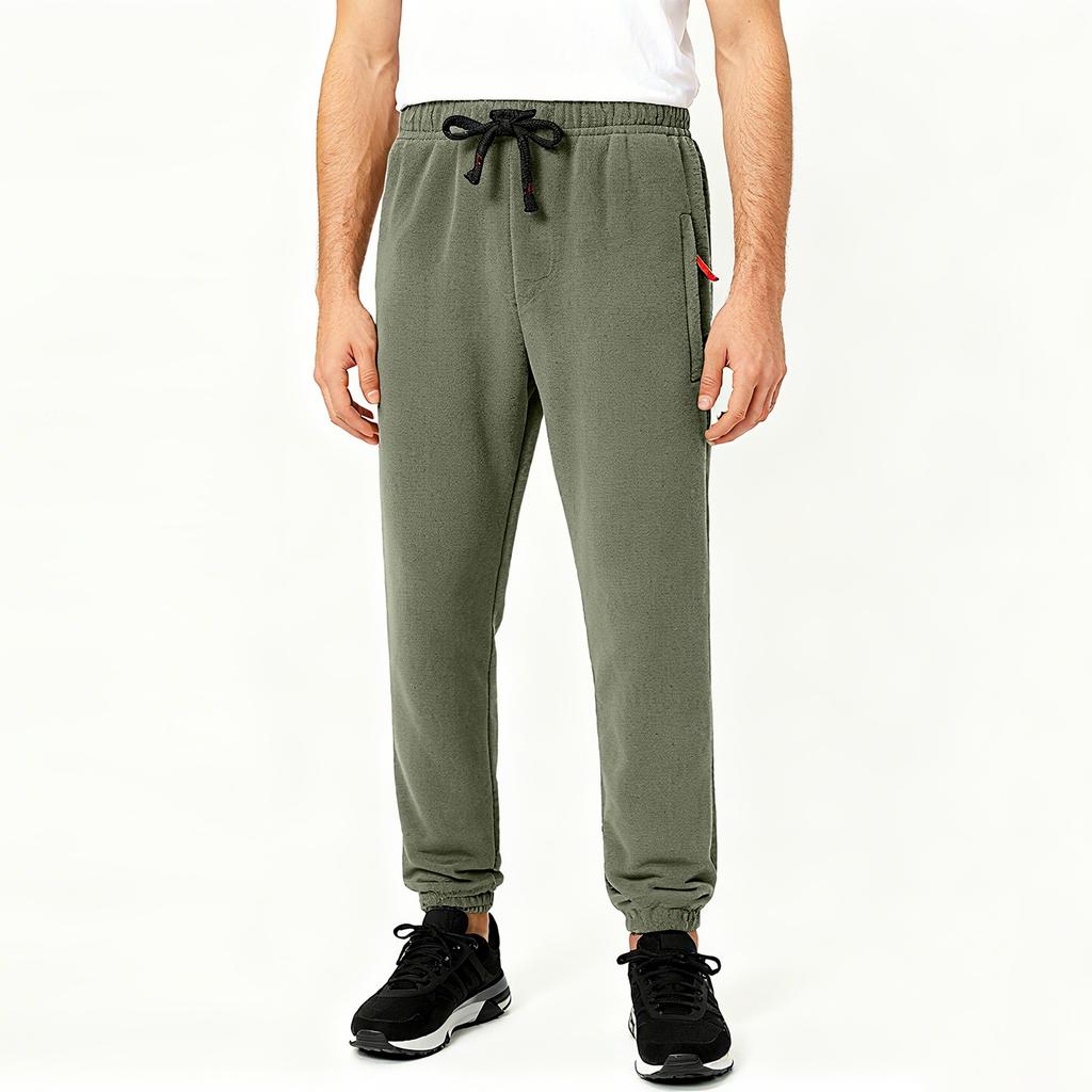 Мужские брюки-джоггеры, Зимние теплые повседневные брюки из овечьей шерсти