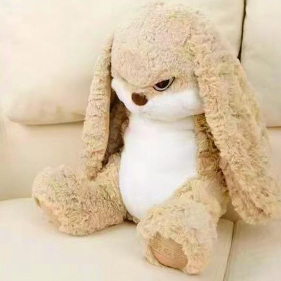 Large Angry Rabbit Plush Toy Soft Stuffed Animal Kawaii Fluff Bunny Dolls Room Decor Birthday Gifts