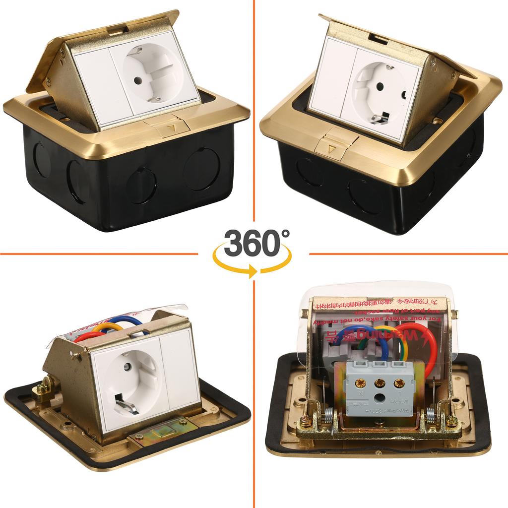 DT-T01 All-Copper Arc Waterproof Floor Socket Damping Luxury Multifunctional Floor Socket Slow Ground Socket