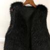 Women Imitation Fur Vest V-neck Sleeveless Open Front Plush Texture Solid Color Waistcoat Winter Thickened Vest Coat