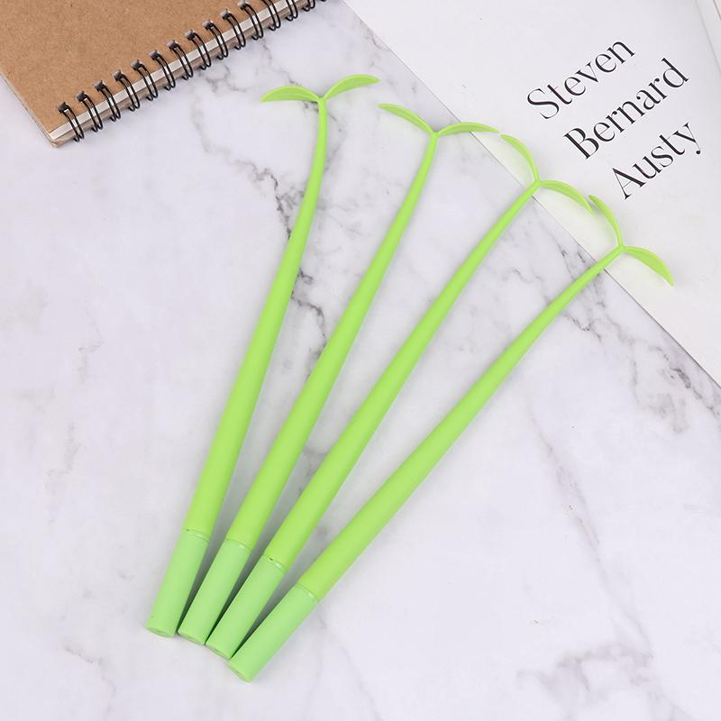 4 шт. 0,5 мм черные чернила Lucky Leaf Lovely гелевая ручка Green Leaf Writing Signature Pen для студентов, школьных офисных принадлежностей