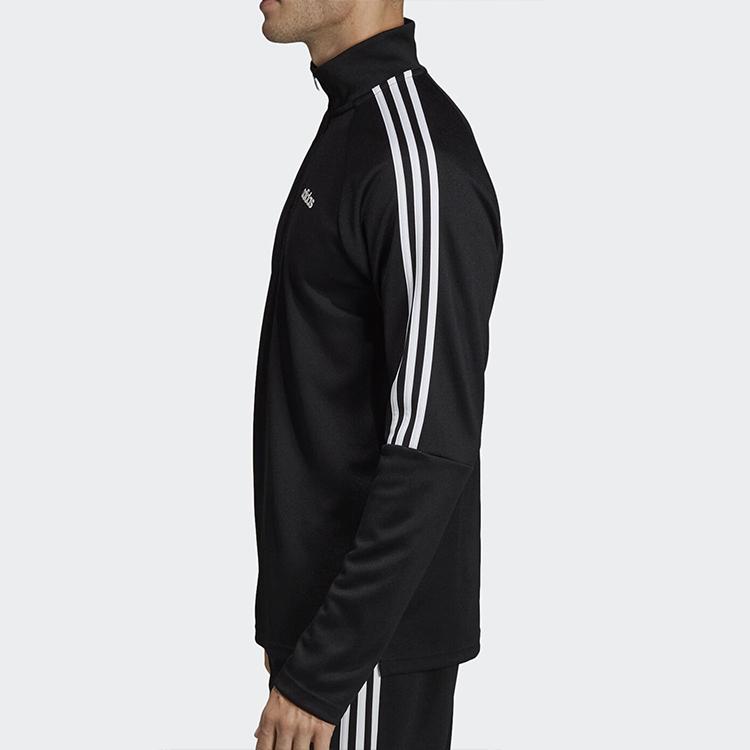 adidas Повседневная полосатая толстовка с воротником-стойкой, мужские топы, черные DY3145