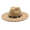 9.5Cm Big Brim Woolen Jazz Top Hat Women'S Fashion Casual Big Edge Felt Hat Men'S Jazz Hat