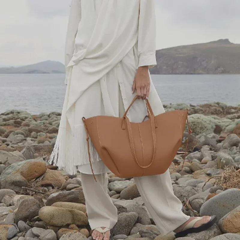 2024 Осень Натуральная Кожа Большая Вместительная Женская Сумка Через Плечо