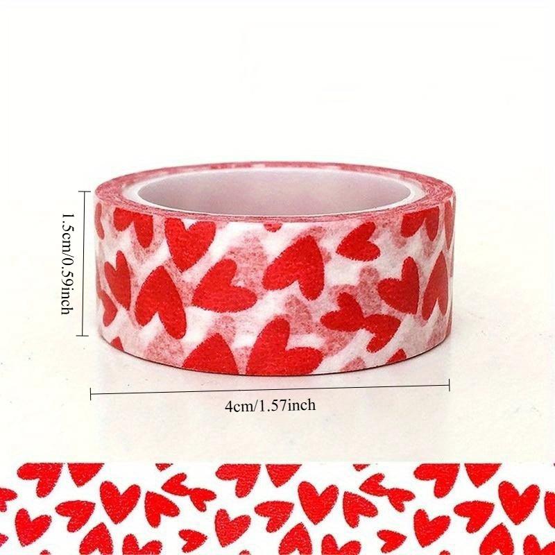 1 рулон красной ленты с узором «Любовь» для самостоятельного изготовления декоративной бумажной ленты для поделок на День святого Валентина