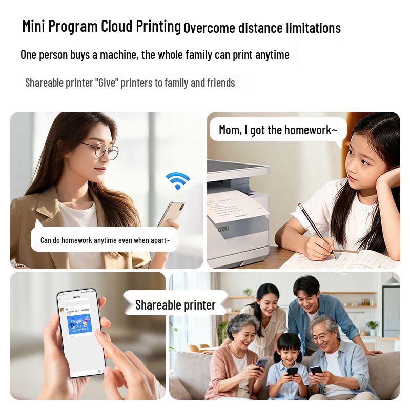 Deli M2020W Wireless 3-in-1 Black & White Laser Printer CN plug (adapter included)