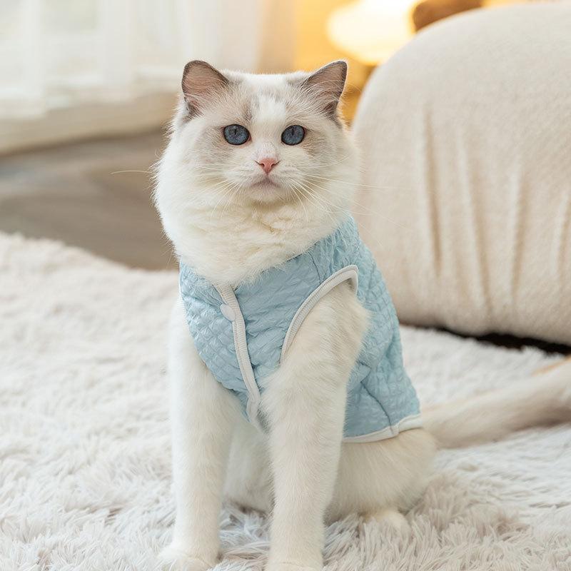 Кошачья одежда осенне-зимняя теплая кошке котенку двухногий жилет маленькая собака щенок собака домашнее животное кошка рисовая одежда