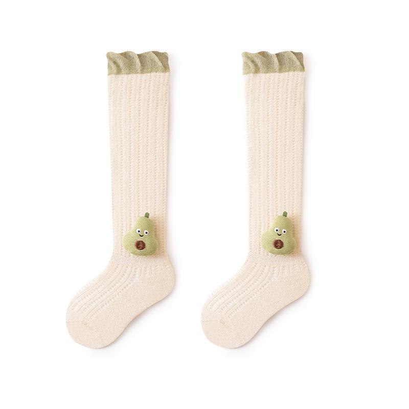 Новорожденные Детские Носки Летние Гольфы до колена Мультяшные Фрукты Сетка Тонкие Носки от комаров Детские Аксессуары