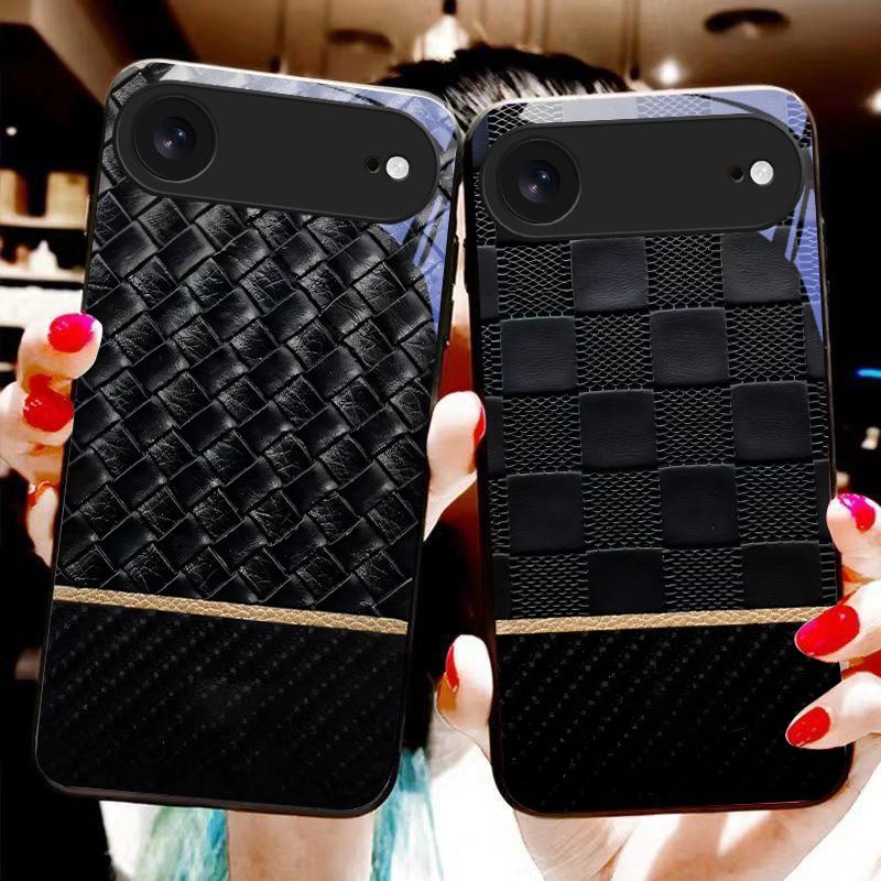 Элемент с текстурой чешуи Для iPhone 11 Pro 12 13 mini 14 15 Pro Max 16 E 17 Air XS Max XR 8 7 Plus SE 5 6 Черный Стеклянный чехол для телефона