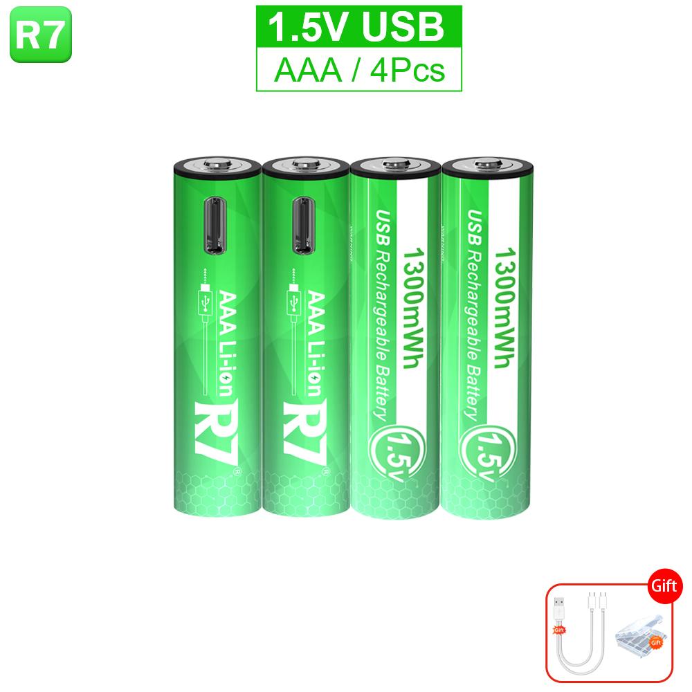 1,5 В AAA литий-ионная аккумуляторная батарея AAA 3A USB зарядка литиевых батарей с USB-кабелем для пульта дистанционного управления мышками-игрушками