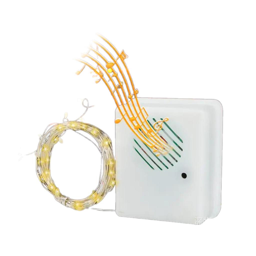 Battery Operated Music Sound Control String Fairy Lights LED Wire Christmas Light with Remote