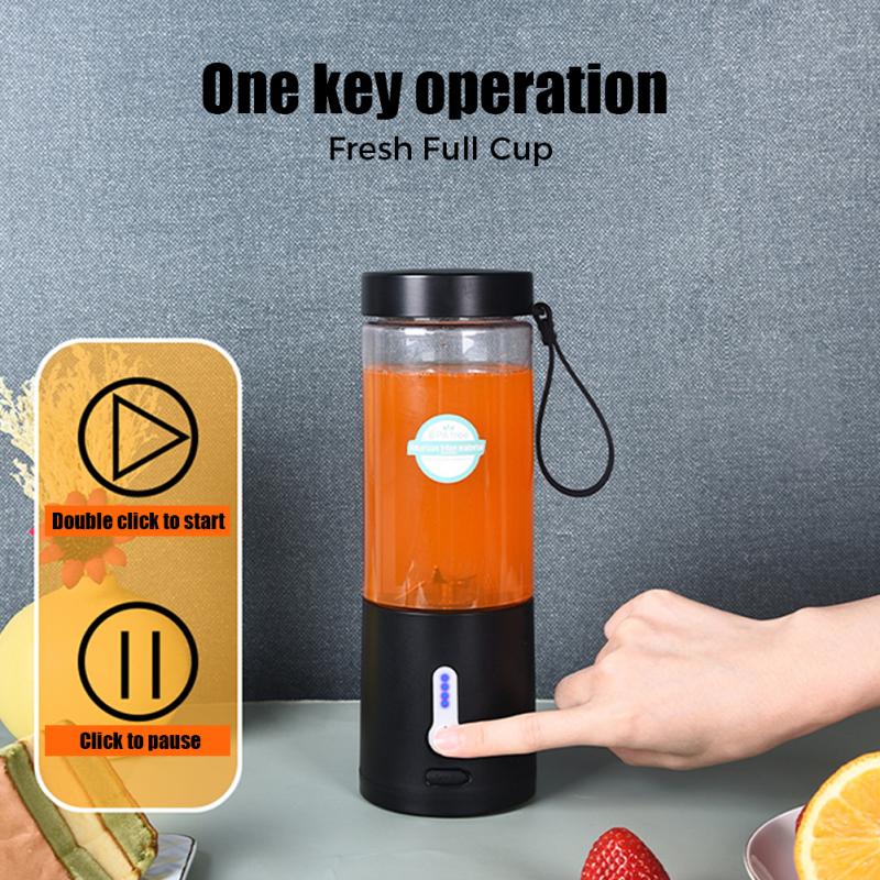 Portable Travel Electric Juicer Cup Blender With 6 Blades Large Capacity Fruit Juice Mixer For Smoothies Shakes