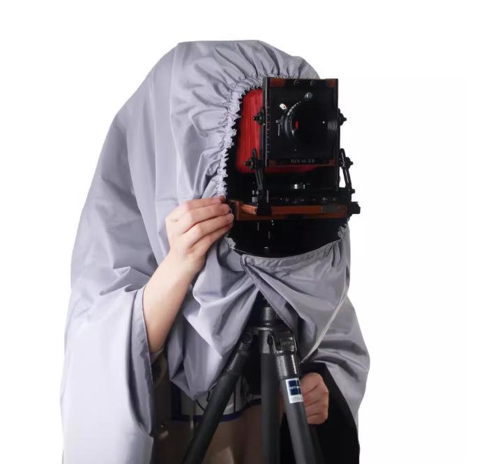 Etone Большеформатная камера фокусировочная ткань - Серебристая, Красная, Черная бленда, Дышащая оберточная ткань Коробка 4x5, 8x10