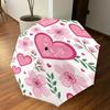 1PC Heart Flowers Umbrella-8-Rib Reinforced, Automatic Open, Lightweight & Durable, Fashion Accessory for Outdoor, J0374