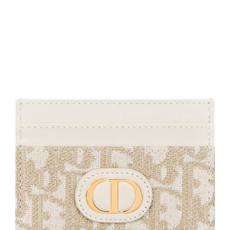 Dior 30 Montaigne Freesia Metal CD Logo Fabric Card Holder Men accessories Gold S2152UQDL-M01E