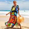 Kaftan Beach Dress Rayon Women Boho Colorful Printed Plus Size Maxi Summer Bathing Suit Cover Up