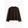 H M Long Sleeve Jersey Top Loose Fit Dark Brown