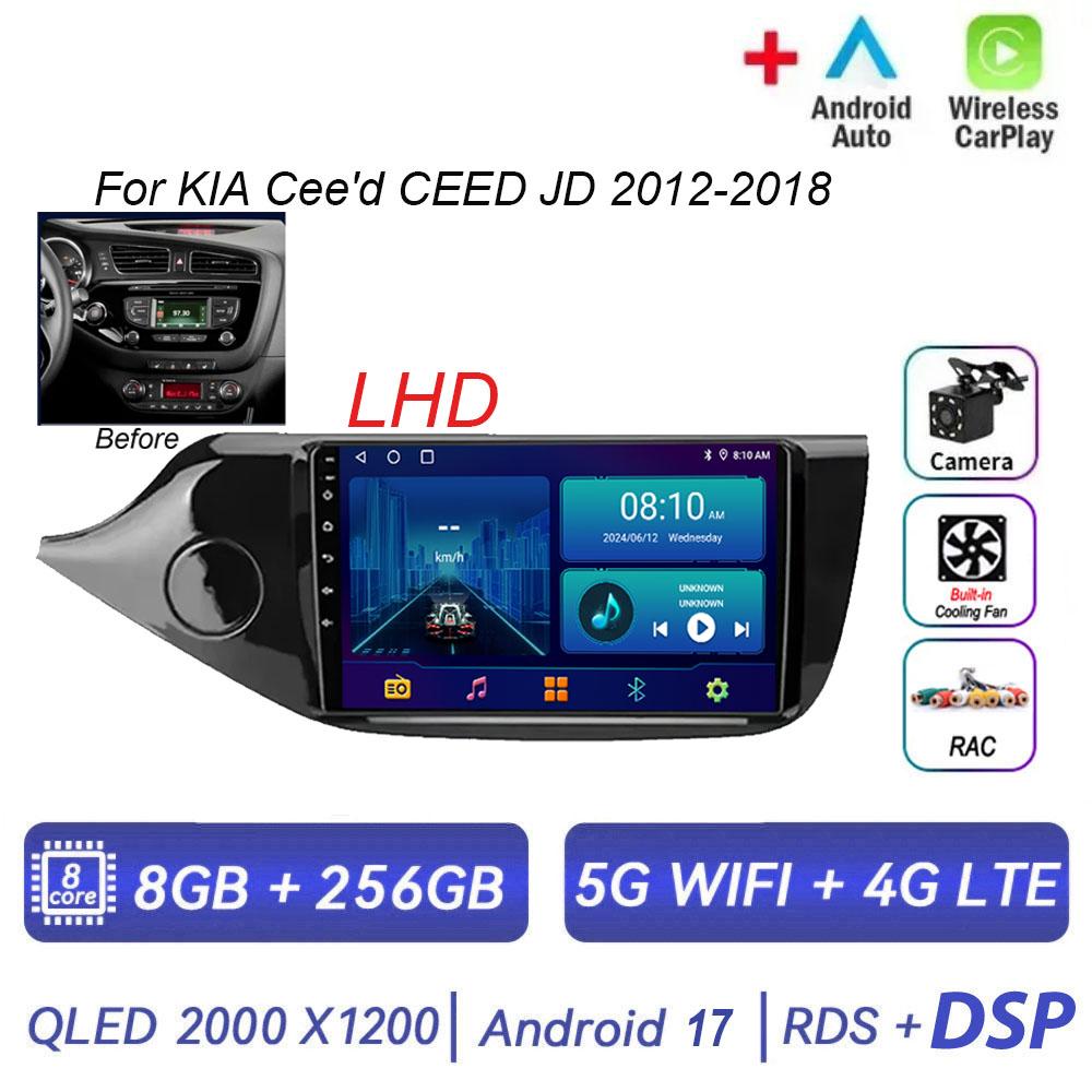 Lecteur vidéo multimédia Android 17 DSP pour voiture, pour KIA Cee'd CEED JD 2012 – 2018, Navigation GPS 2 din RDS Carplay 4G WIFI