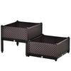 50cm x 50cm x 46.5cm Set of 2 41L Plastic Raised Garden Bed, Planter Box