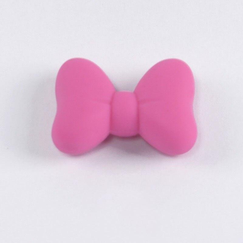2 шт./лот Силиконовые бусины с бантом Без BPA Галстук-бабочка Прорезыватель для зубов младенца Бусина для изготовления ювелирных изделий своими руками Жевательный Подарок для прорезывания зубов у малышей