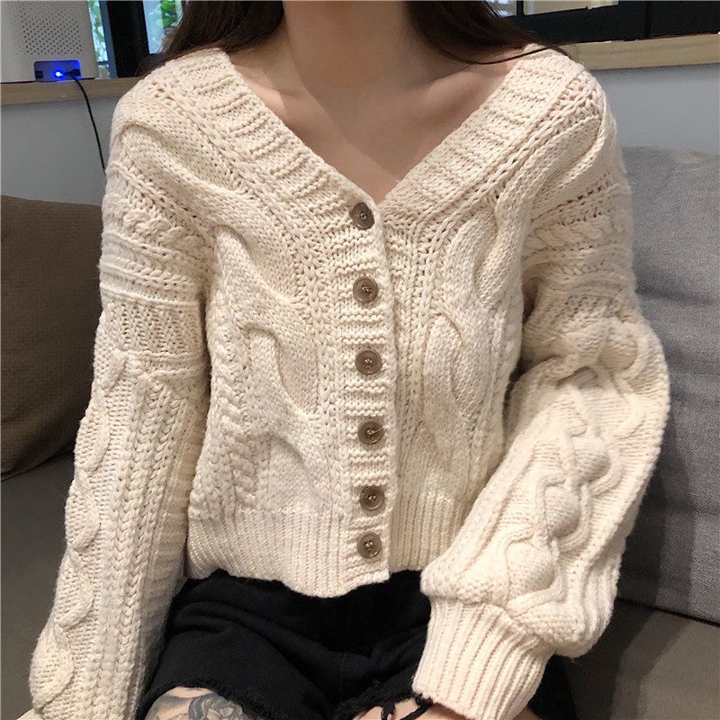 Короткие тонкие открытые передние кардиганы, укороченные топы, кардиган, куртка, женский корейский винтажный толстый вязаный свитер с v-образным вырезом, пальто, верхняя одежда