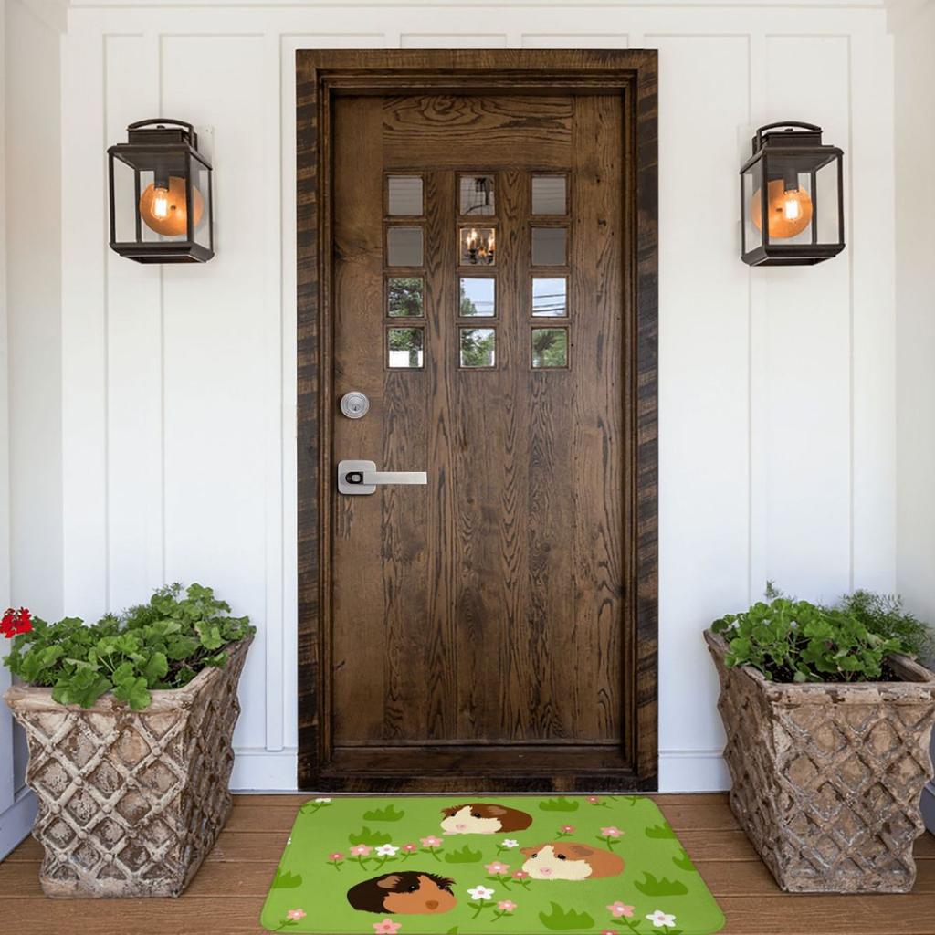 Морская свинка с цветами, зеленая трава, дверной коврик, ванная комната, кухня, балкон, ковер, украшение, напольный ковер, дверной коврик, противоскользящий коврик