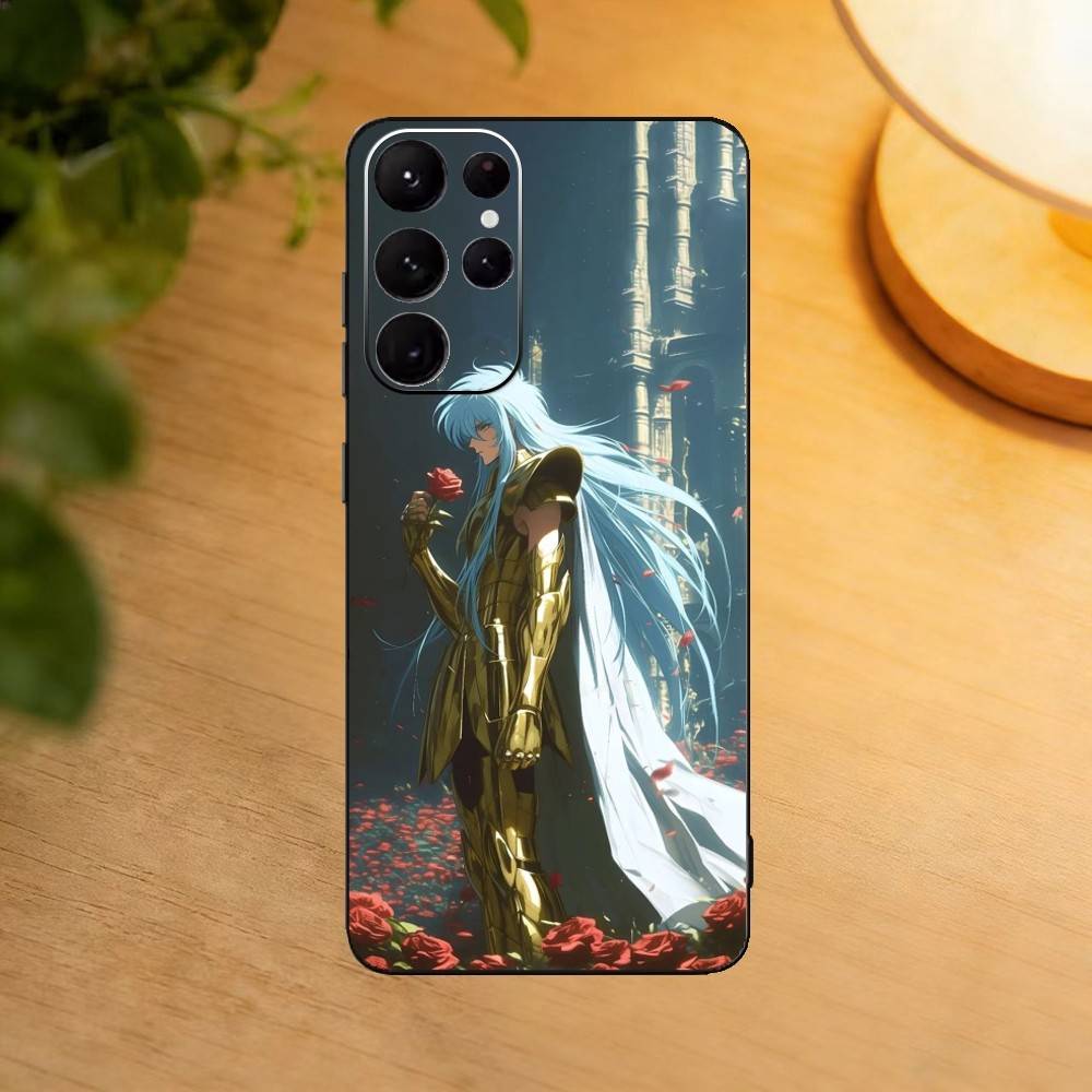 Чехол для телефона S-Saint Anime S-SeiyaS для Samsung S25,24,21,22,23,30,Ultra,20,Plus,Fe,Lite,Note Мягкий черный чехол
