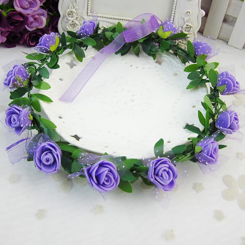 Розы Цветы Корона Головная Повязка Венок Девушки Головная Повязка Цветы Для Вечеринки Свадьбы Свадебный Декор Повязка На Голову Головной Убор Выпускной Головной Убор