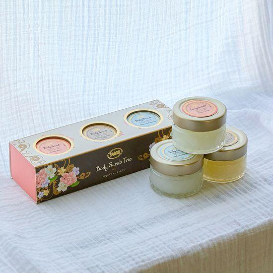 Sabon Body Scrub 60g 3-piece kit (Jasmine + Green Rose + Patchouli Lavender Vanilla)