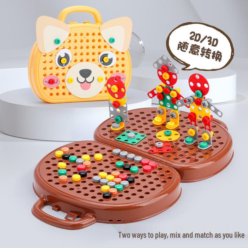 Детский образовательный электроинструмент: дрель и отвертка, ящик для инструментов для ремонта