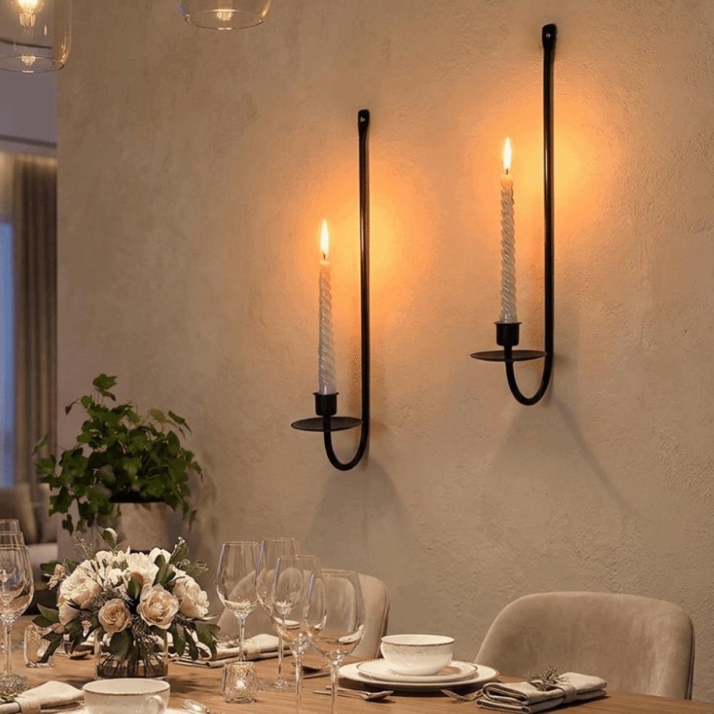 L-Shape Candlestick Holder Minimalism Metal Candle Sconce Party Prop Candle Stand Wedding Party